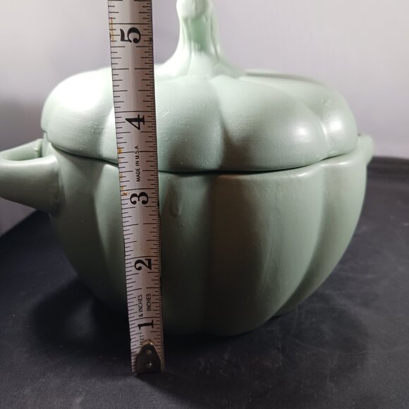Pumpkin Green Dish With Lid - Picture 8 of 12